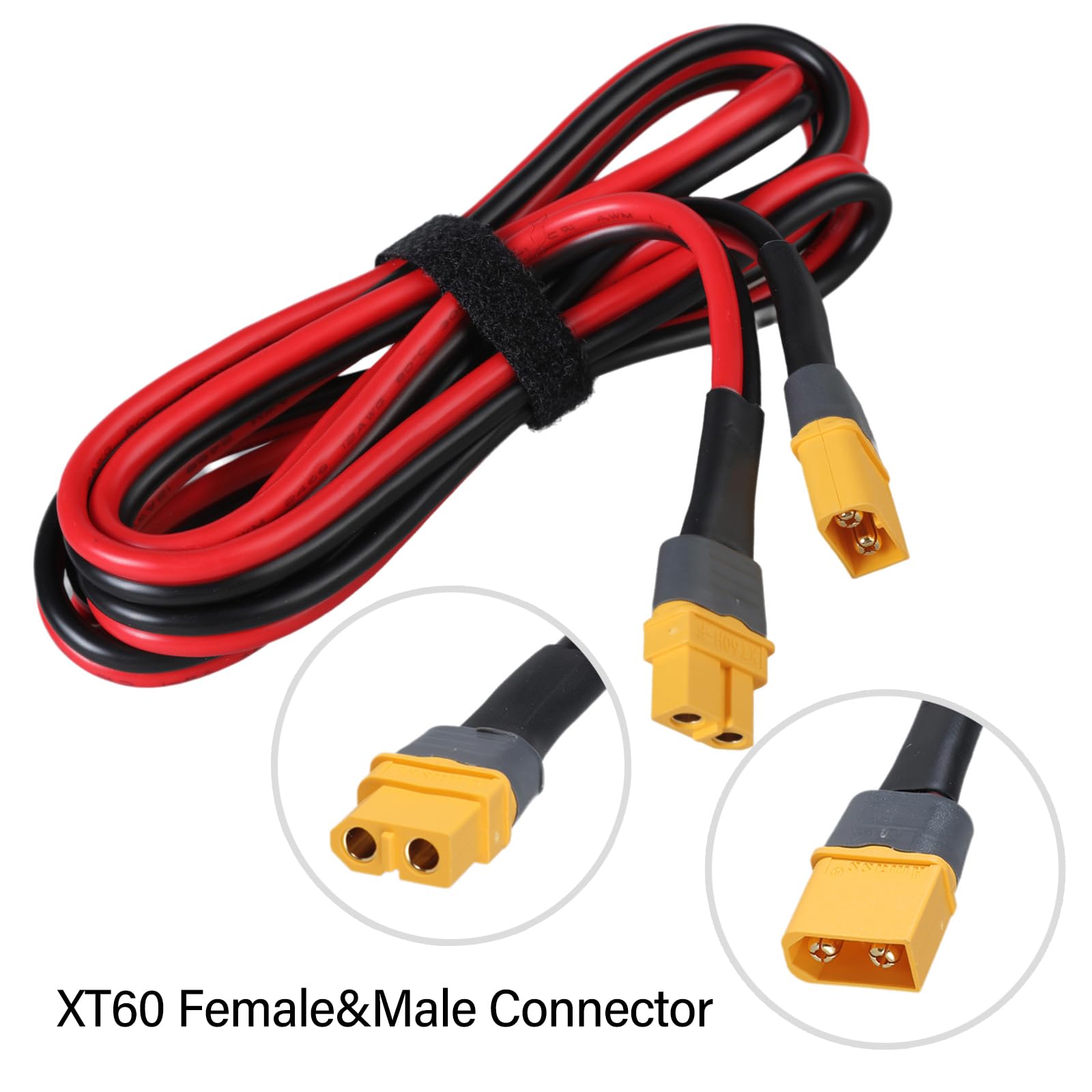 Cable de extensión XT60 hembra a macho para estación de energía de batería remota, accesorios de panel solar