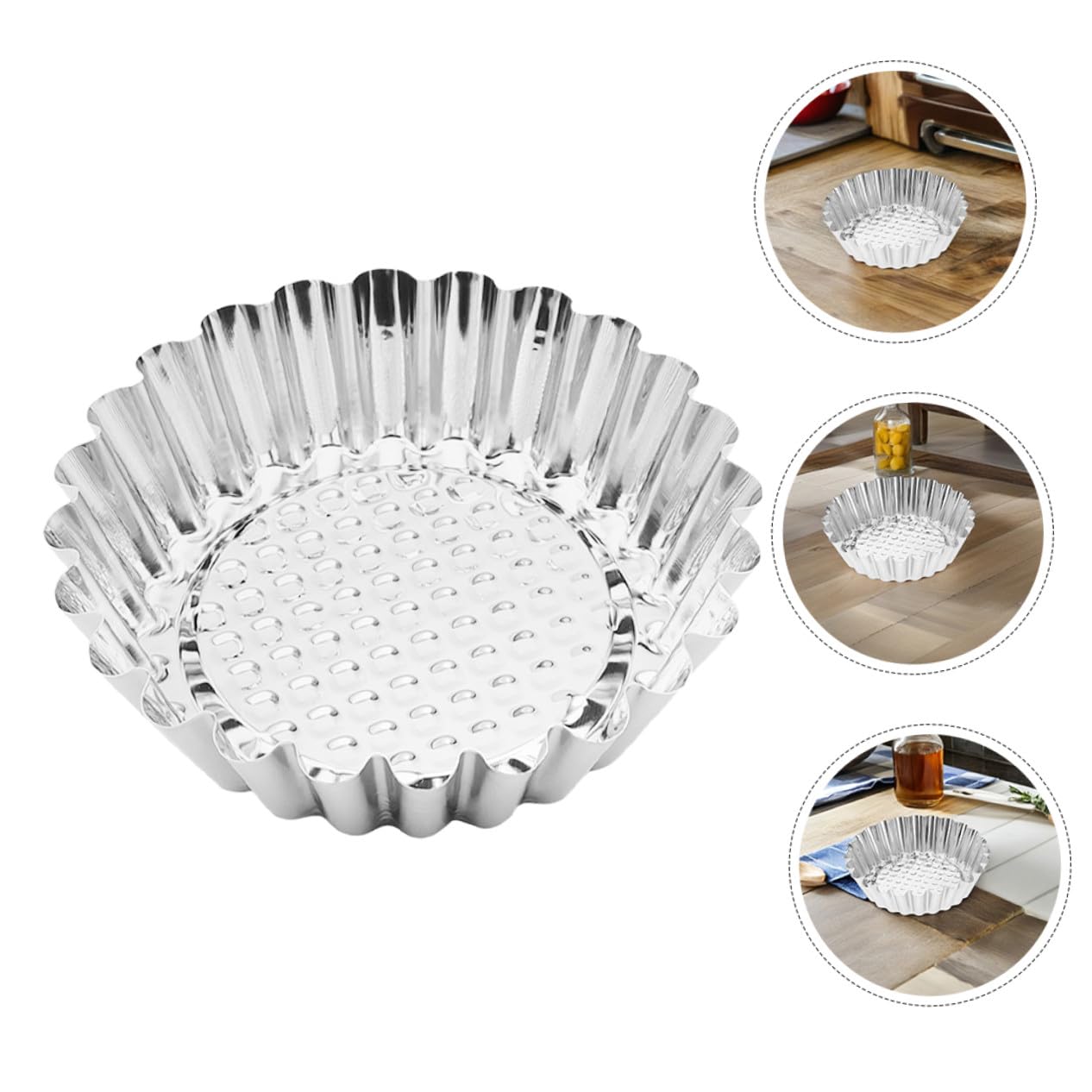 Amosfun Moule à Tartelettes aux Œufs Rond 30 Pièces en Acier Inoxydable
