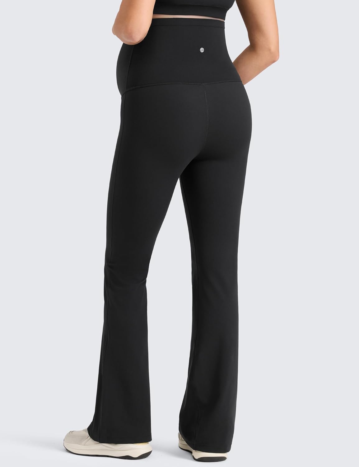 CRZ YOGA Butterlift Maternity Flare Leggings 31" - Workout Yoga Lounge Bootcut Pregnancy Womens Pants Over The Belly