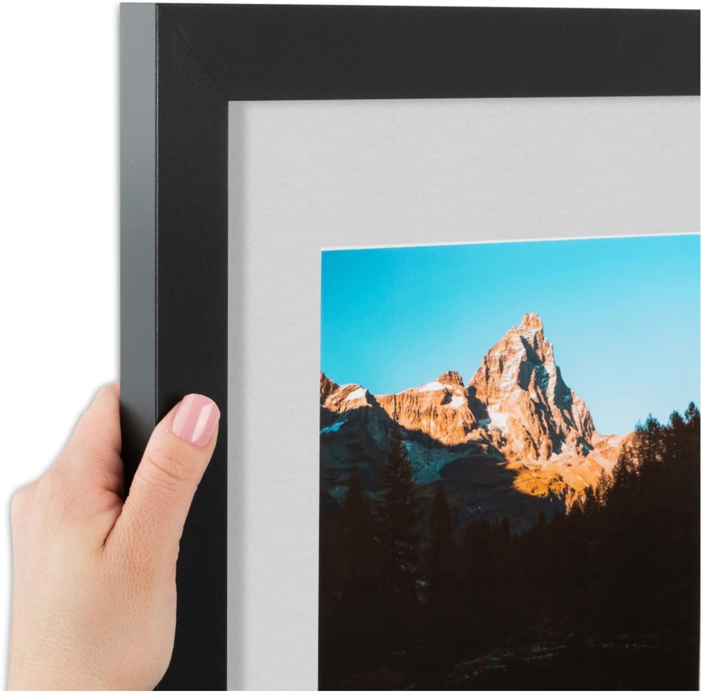 ArtToFrames Collage Photo Frame Double Mat with 2 - 5x7 Openings and Satin Black Frame