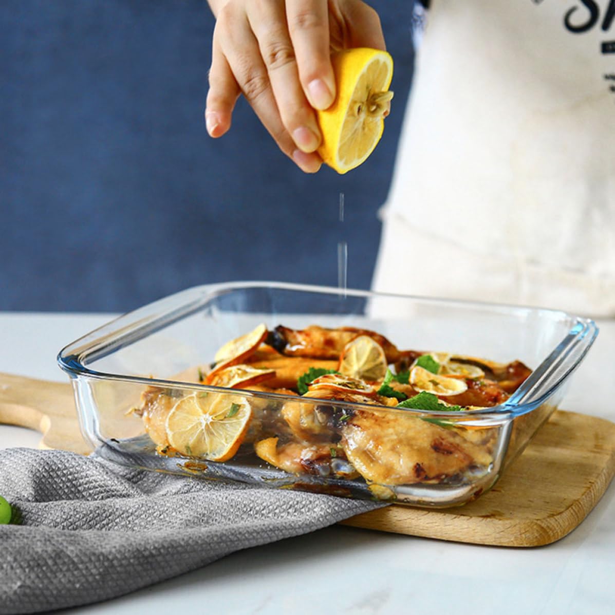 2 Stück Glas Backbleche für Backofen Einfach zu Reinigen Nicht Leicht Fleckig Flach Stapelbar für Minibackofen und Pizzazubereitung