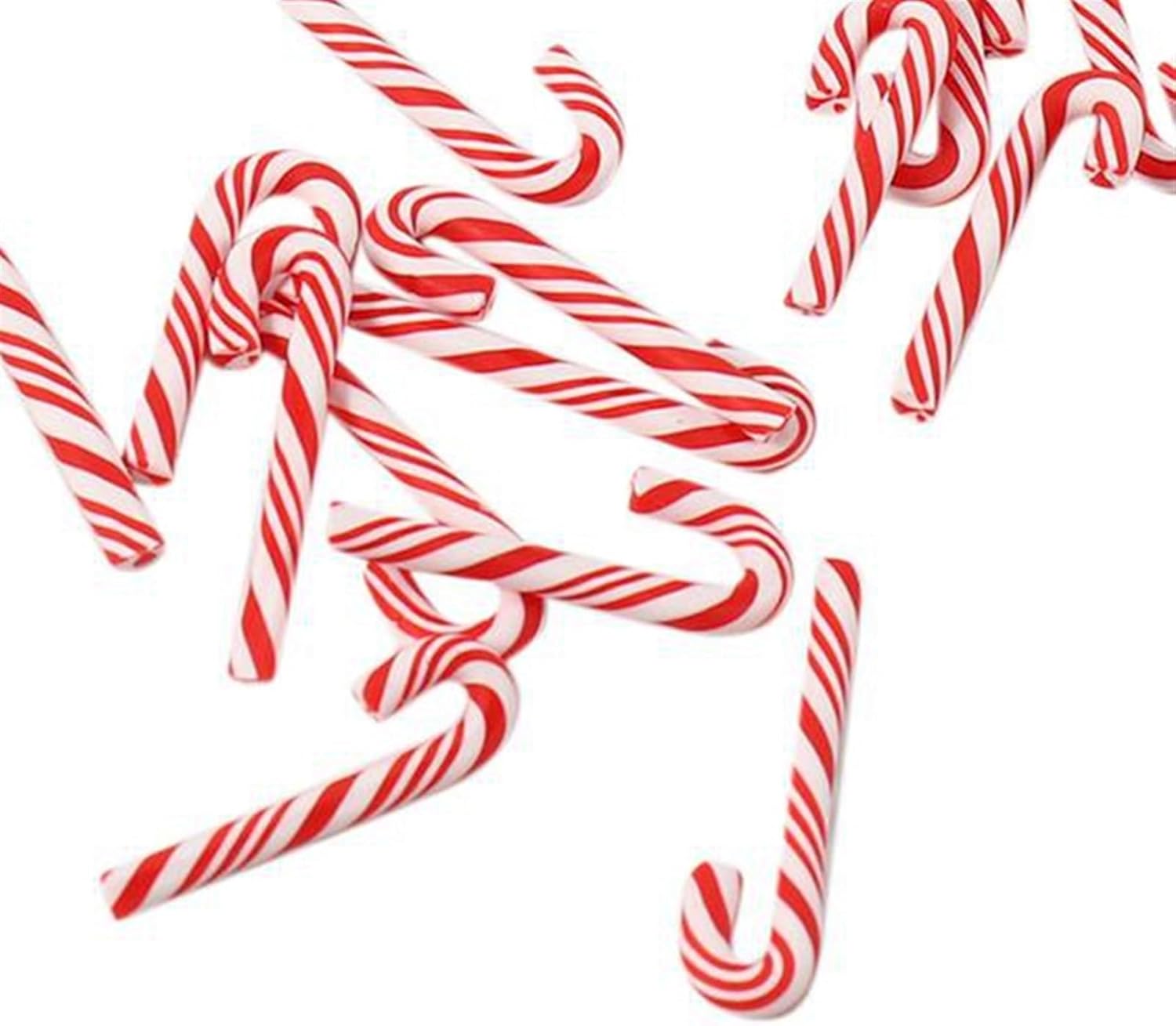 INEOUT 120 個赤と白の手作りクリスマスキャンディケインミニチュア食品ドールハウス家の装飾粘土キャンディケイン