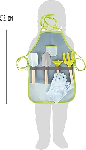 Miniatura 15 de Small Foot - Juego de herramientas de jardinería  Juego de 7 piezas para niños incluye delantal, guantes, pala, rastrillo, paleta y pala  Cabezas de
