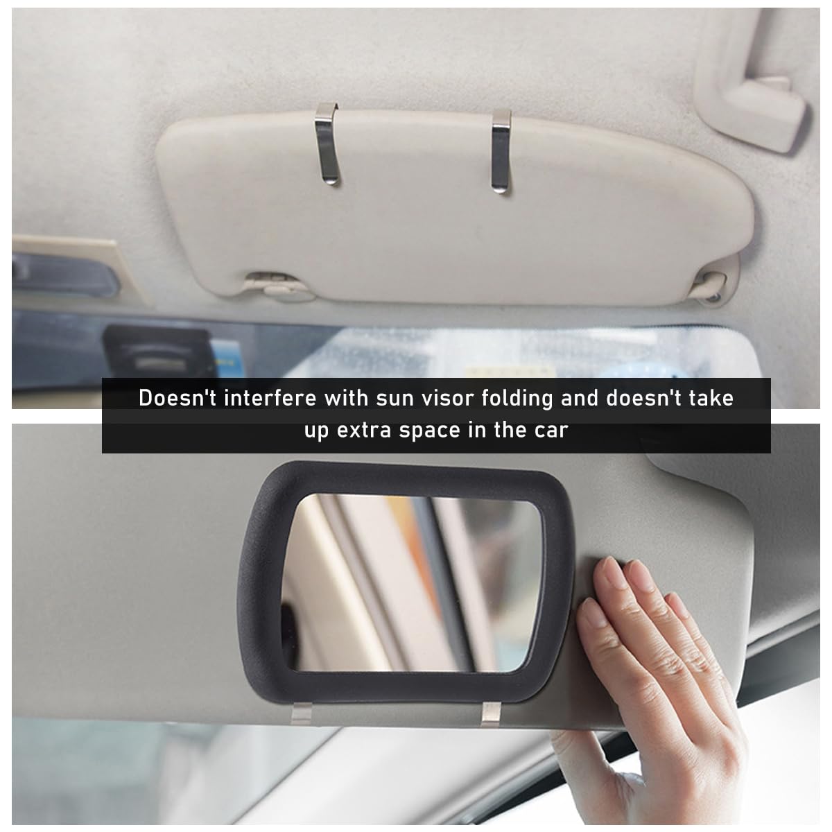 Car Sun Visor Vanity Mirror Clip-on Automotive Makeup Sun-Shading Mirror Universal Vehicle Sun Visor Cosmetic Vanity Mirror for — view 5