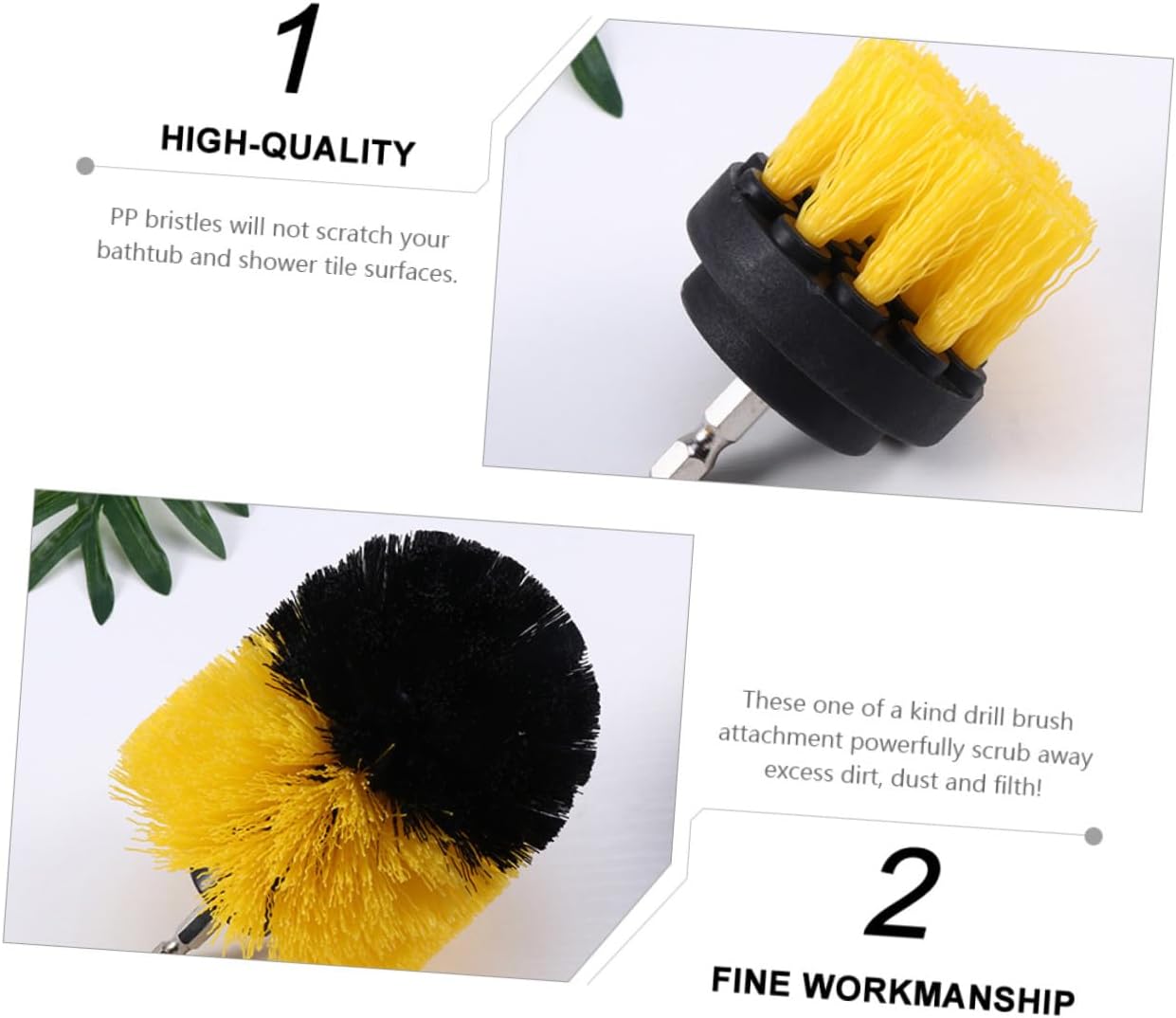MAGICLULU 9pcs Power Drill Brush Attachment Set Car Cleaning Tools for Detailing Interior Exterior Wheels Upholstery Yellow Scrubber Brushes for Auto Maintenance