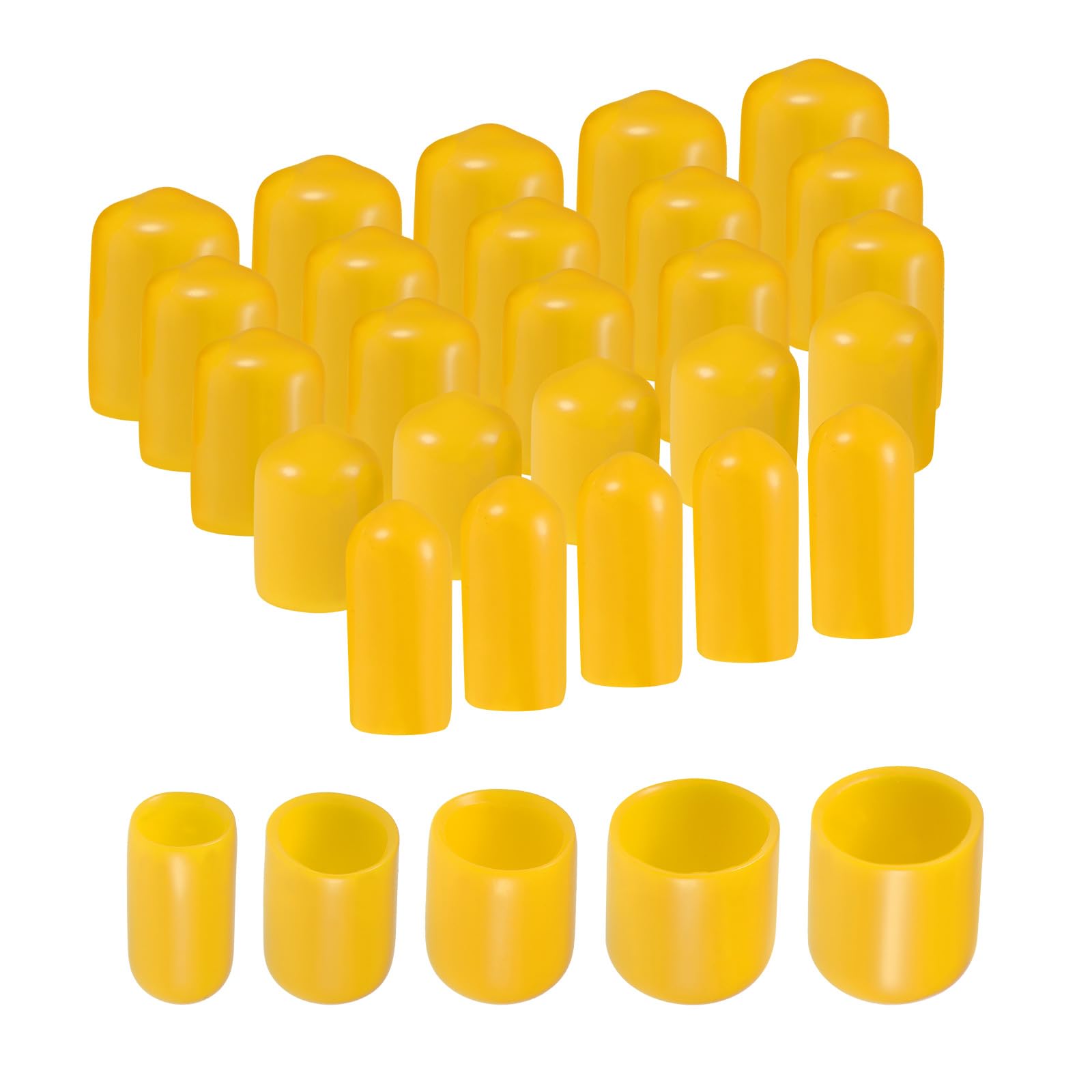 Protectores de rosca de vinilo uxcell con acabado profesional y flexible en color amarillo