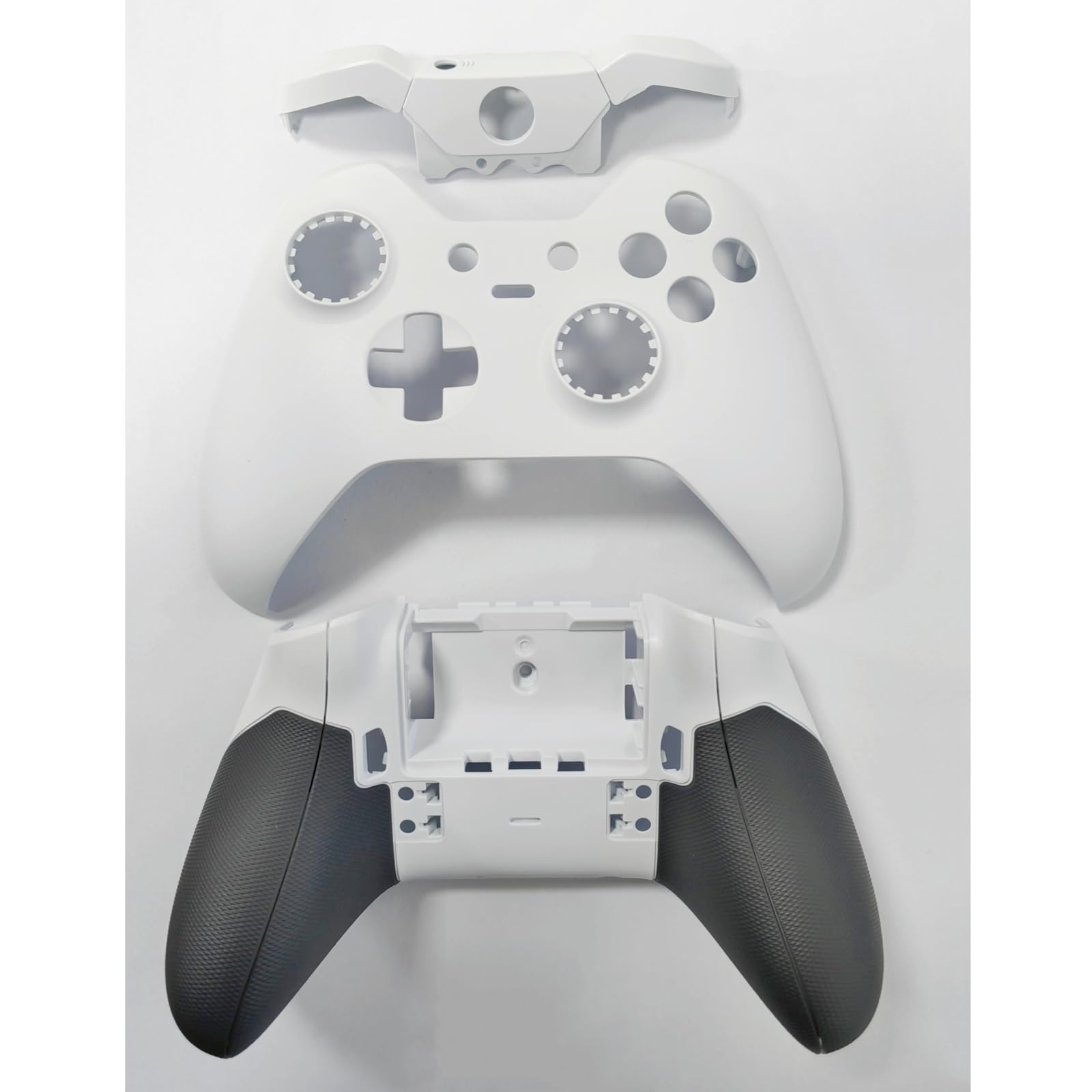 Guscio di Ricambio per Xbox One Elite Controller, Bianco, Custodia Faceplate e Guscio Posteriore Sponde Laterali Pulsante di Attivazione Baffle Kit Accessori