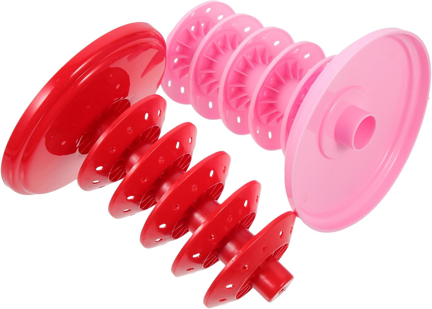 Multi-tier Lollipop Display Stand with 5 Adjustable Layers, Reusable Candy Holder Base for Party and Event Decoration, 2pcs Red and Pink Candy Servers for Dessert Tables