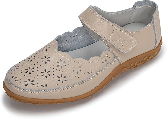 Womens Leather Mary Janes Comfort Casual Work Office Nursing Shoes Sandals