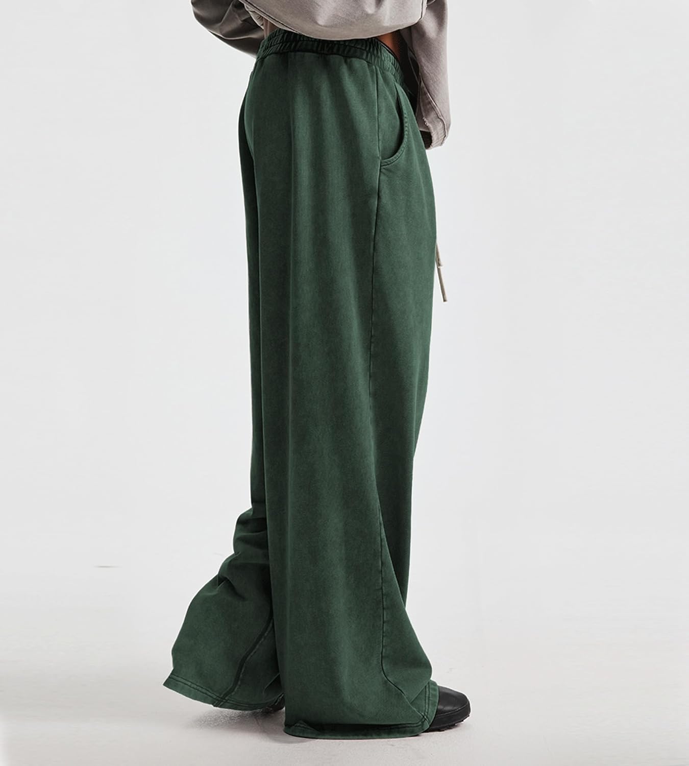 Colorful world Mens Sweatpants Acid Washed Elastic Waist Drawstring Sweat Pants Cotton Baggy Streetwear Pant with Pockets - Image 3