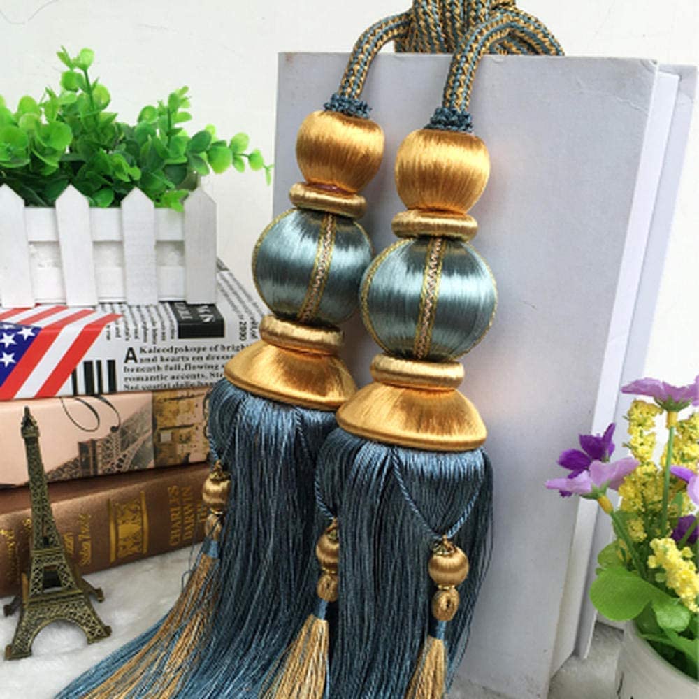 Alzapaños de borla de lujo para cortinas, paquete de 2 unidades, diseño de doble bola, accesorios de cortina elegantes para decoración del hogar