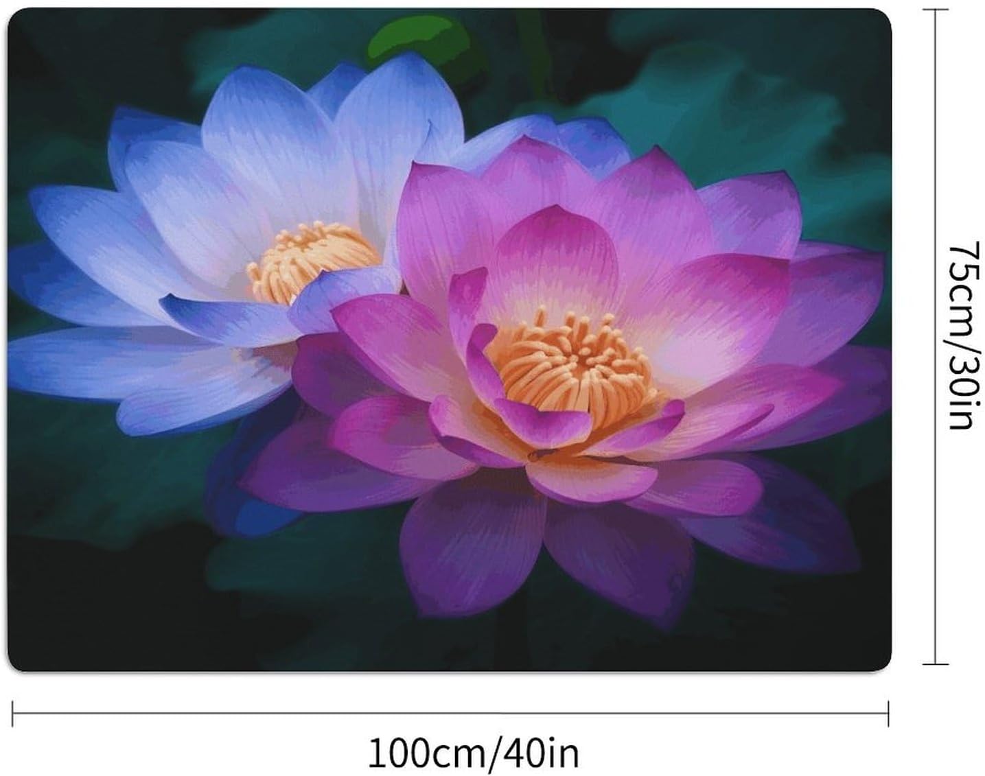 Lotus Flower Drying Mat for Kitchen Counter 30x40 inch, Diatomite Dish Drying Mat, Non-Slip, Absorbent Dish Drainer Pad for Coffee & Utensils, Kitchen Decor Mats