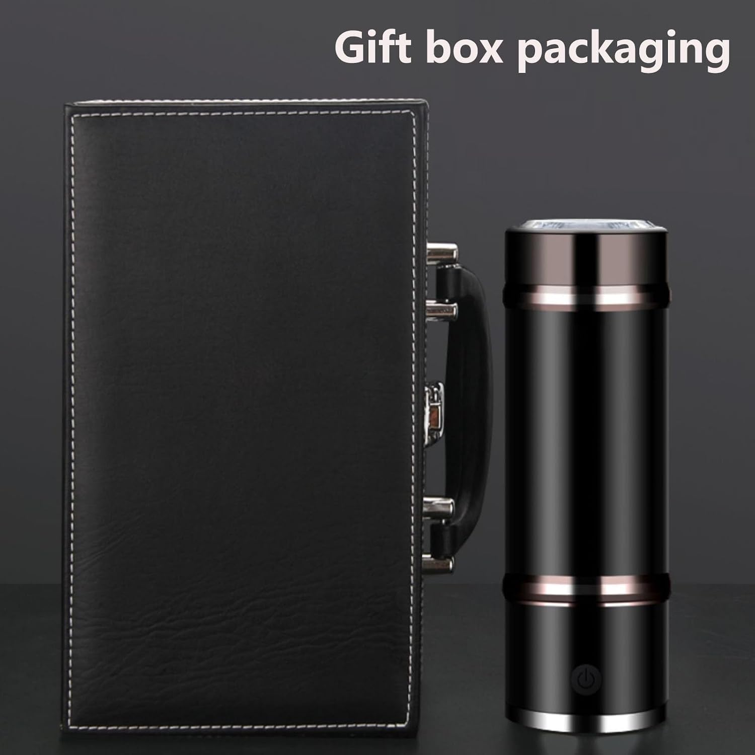 3-in-1 Portable Molecular Hydrogen Rich Water Generator With Leather Case Packaging Hydrogen Water Ionizer Machine With SPE Technology 3 Minutes Hydrogen Concentration Up To 1400 PPB 360 Ml(White)