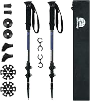 Underwood Aggregator Collapsible Trekking Poles 2-Pack - Lightweight Adjustable Aluminum Hiking Sticks for Men, Women, Seniors, Kids