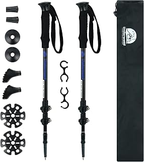 Underwood Aggregator Collapsible Trekking Poles 2-Pack - Lightweight Adjustable Aluminum Hiking Sticks for Men, Women, Seniors, Kids