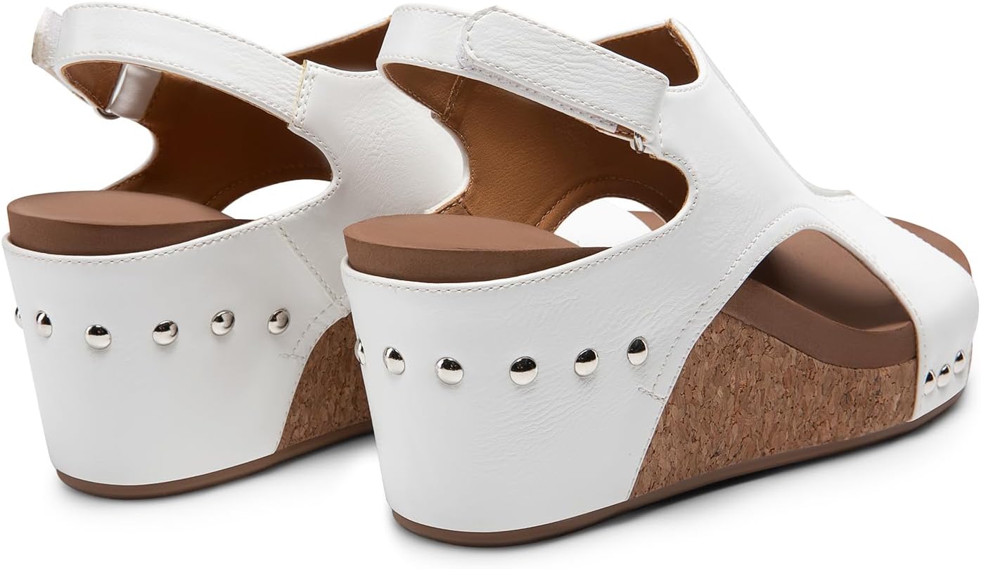 DREAM PAIRS Women's Platform Wedge Sandals, Comfortable Peep-Toe Cork Casual & Dressy Summer Lightweight Shoes For All Day Wear