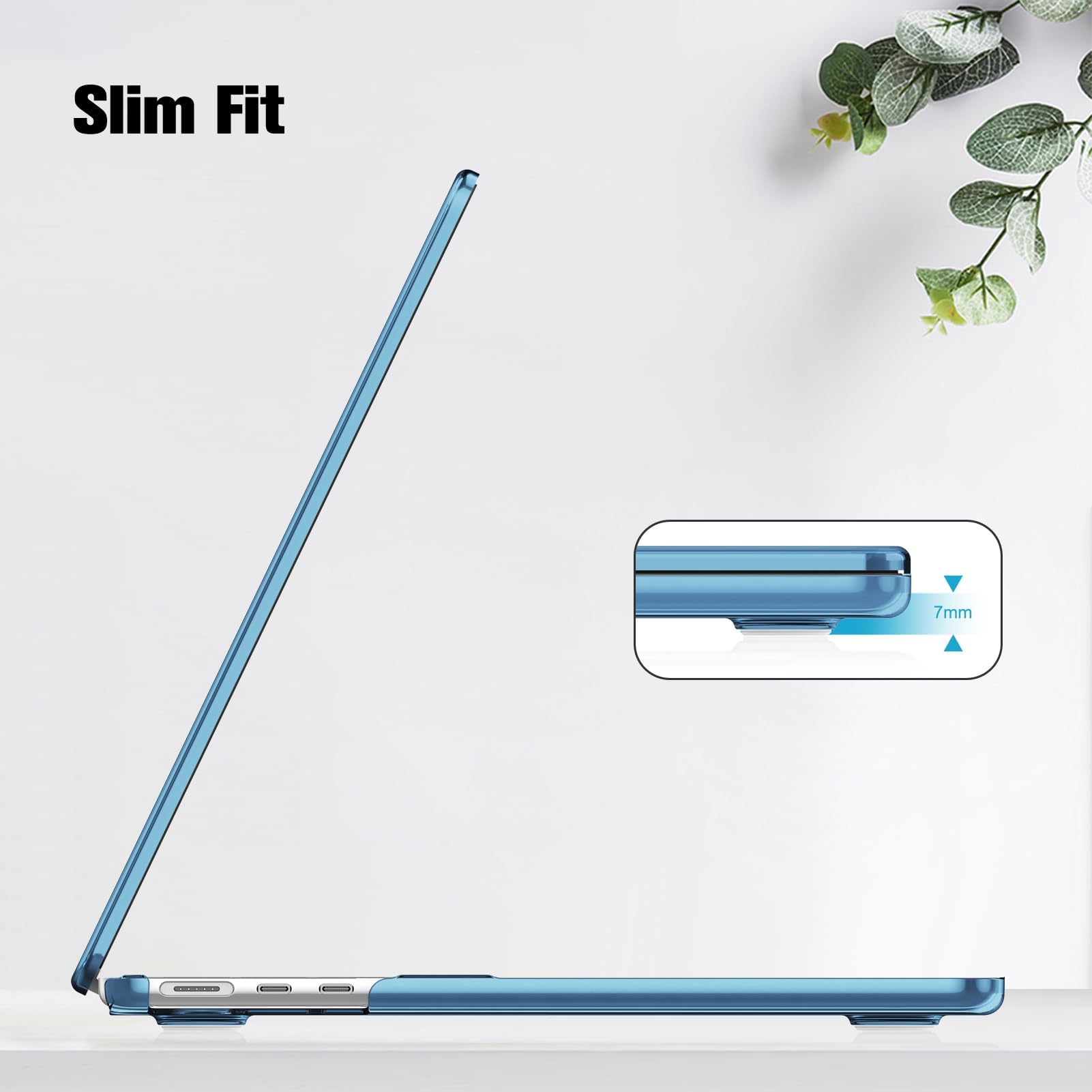 Dl3 Mobilak Compatible with MacBook Air 13.6 inch Case M3 A3113 M2 A2681 Touch ID, Protective Hard Shell Cover for MacBook Air Case M2 M3 13 inch Chip 2024 2023 2022 Release (Blue)