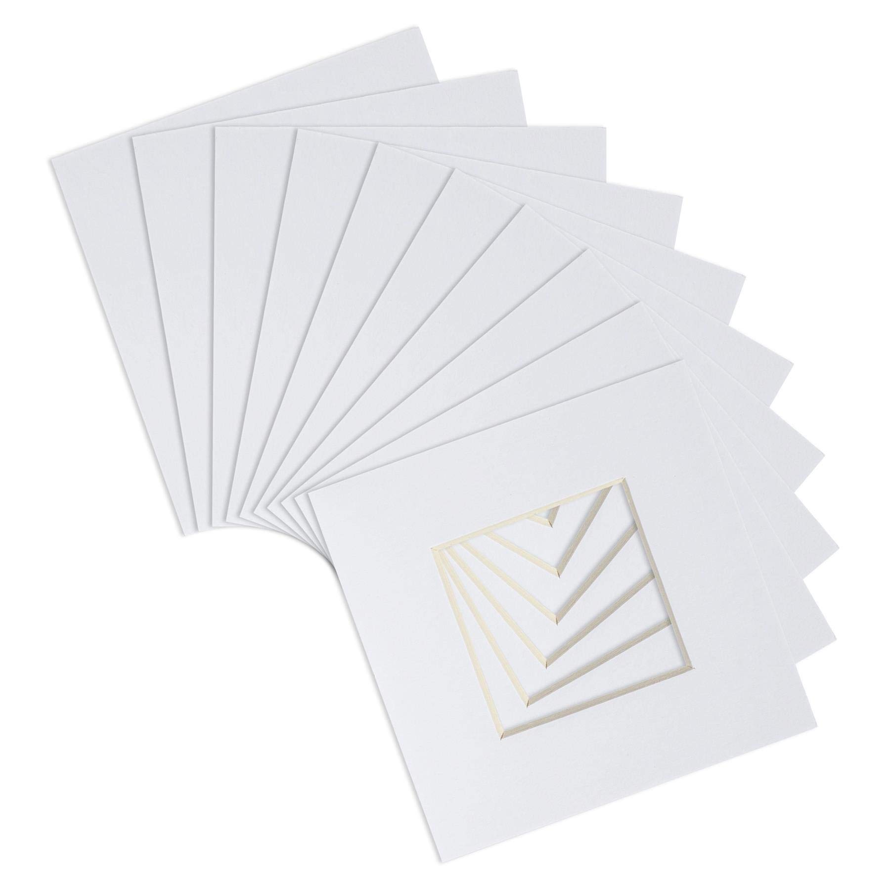 Nicola Spring 20pc Picture Photo Mounts Set - To Fit Frame Size 4 x 4 for Image Size 2 x 2 - White