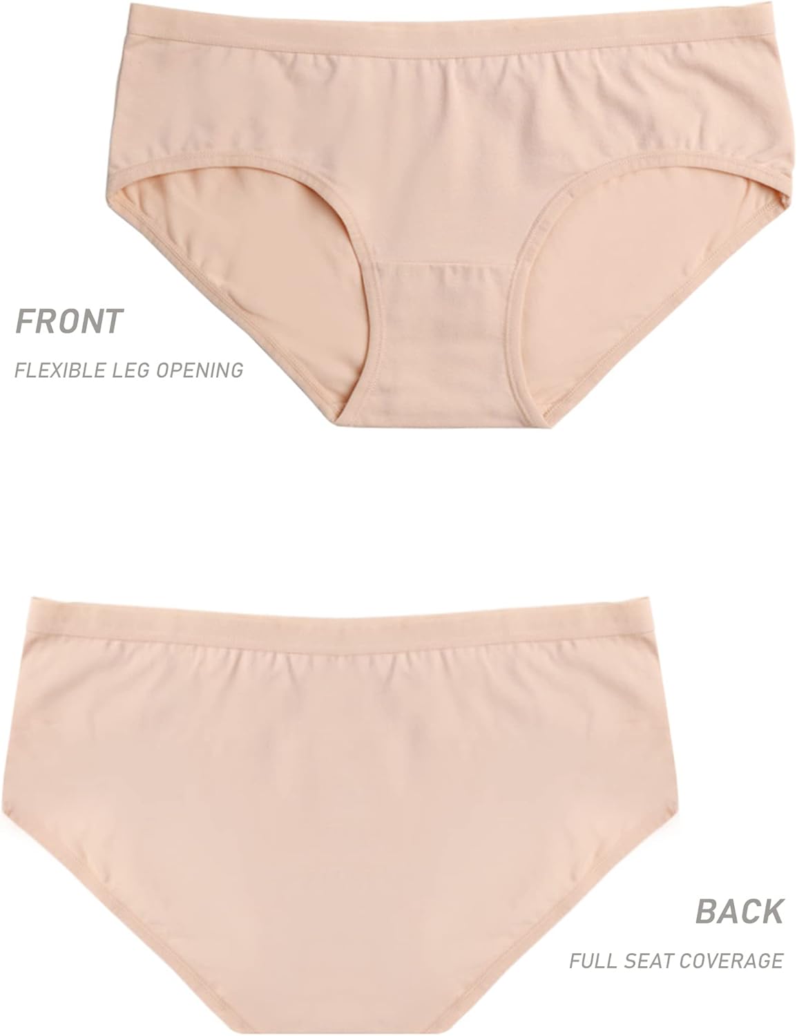 Soft Girls' Cotton Briefs for Teens - 8-Pack Comfortable, Breathable Underwear, Essential Everyday Panties (Basic 14)