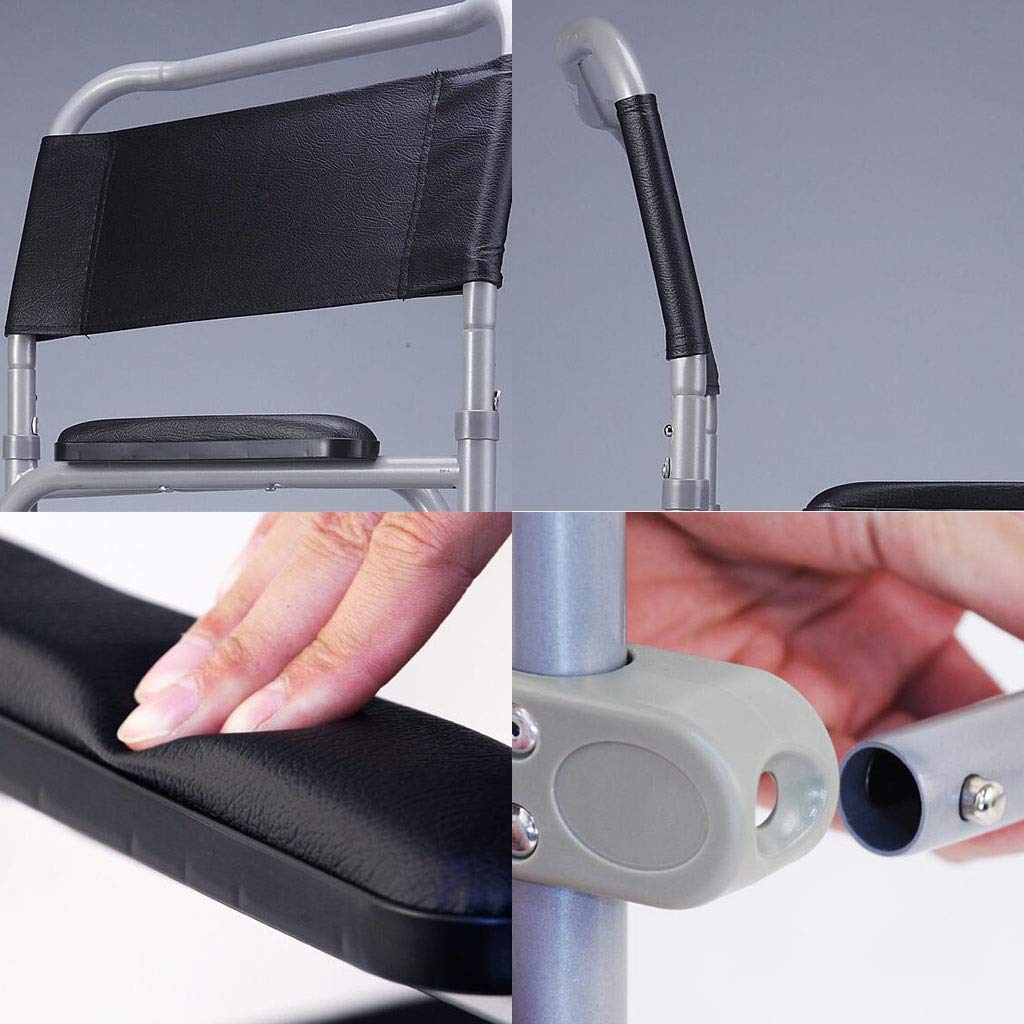 Toilettenstuhl Mit Rückenlehne Armlehne, Bad Dusche Wasserdicht Faltbar Sitz Ergonomie Tragbar Mobiles WC Toilettenhocker