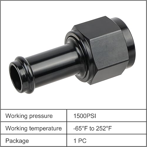 Vista 128 de EVIL ENERGY 8AN hembra a manguera de púas de 1/2 pulgada giratoria de 45 grados