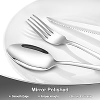 Vista 5 de 61 piezas de juego de cubiertos plateados con organizador, juego de cubiertos de acero inoxidable plateado para 10 utensilios de cocina