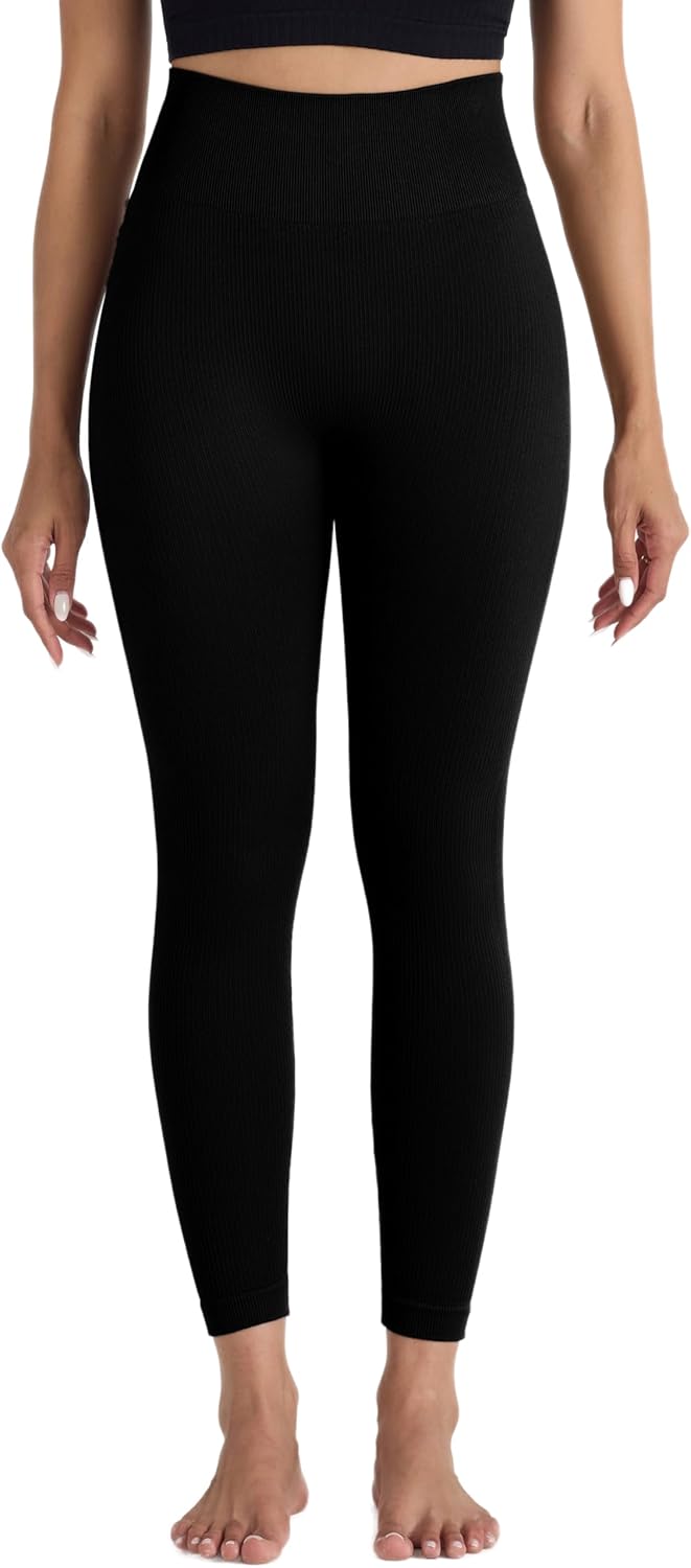 HOW'ON Womens High Waist Yoga Pants Tummy Control Workout Running Skinny Yoga Leggings