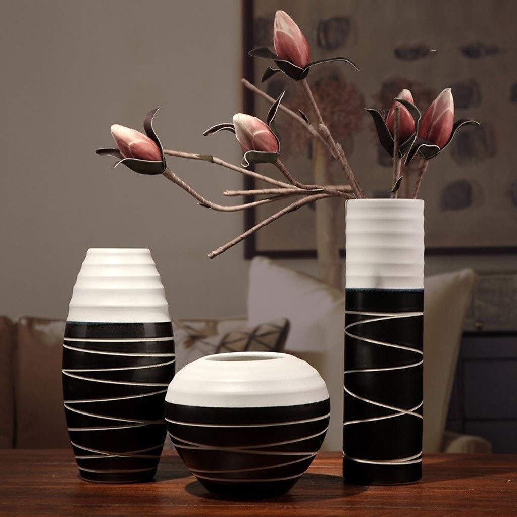 Ensemble Vase Et Boîte Céramique Motif Floral Vintage - Déco Rétro Blanche