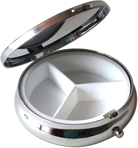 Qien BaiSei - Pastillero redondo de 3 compartimentos