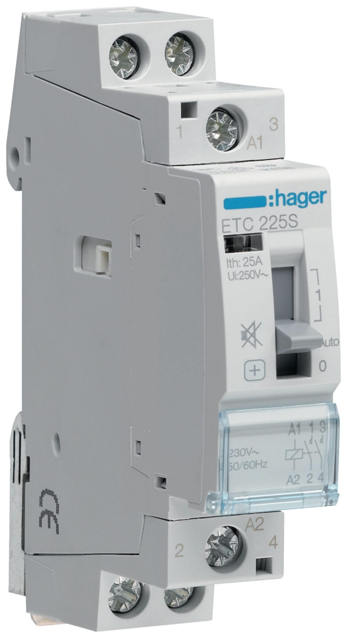 Hager ETC225S – Contacteur silencieux Jour/nuit 25 A 2na 230 V