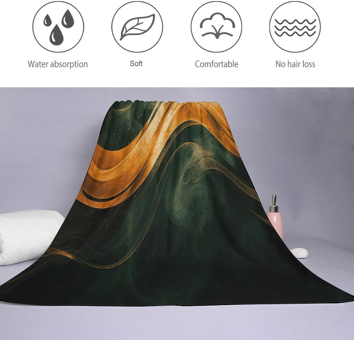 Orange Pattern Towel Vacation Accessories Essentials Soft Lighterweight，Bath Towel for Adults Women Men，Bath Towels Gift for All Occasions, Machine Washable.