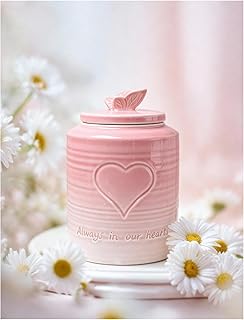LASTINGTAILS Ceramic Pink Butterfly Urn