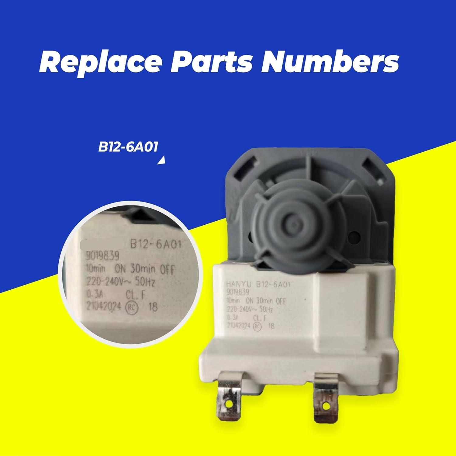 B12-6A01 220-240V 50 / 60Hz 0.3A Dishwasher Drain Pump，Compatible For MIDEA, Compatible For PELONIS，Dish Washer Parts