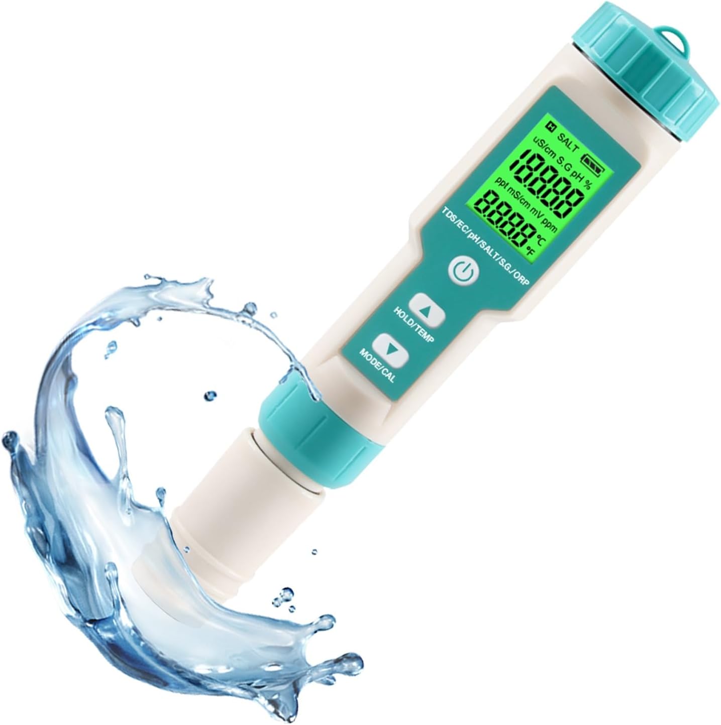 7 in 1 Water Quality Monitor Chlorine Meter PH TDS Salt ORP FAC EC Temp Tester Mariculture Swimming Pool Water Quality Detector
