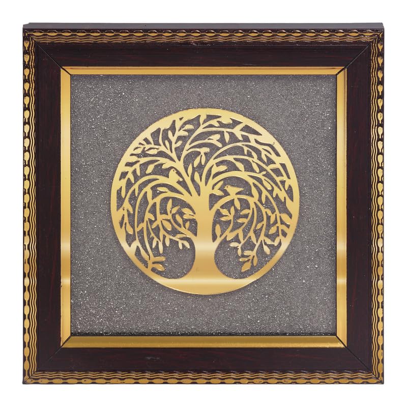 Image of Tree of Life Wall Frame Gold Finish, Spiritual Wall Art for Growth, Positivity & Home Decor