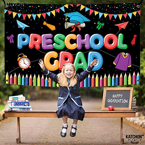 Image of KatchOn, Large Preschool Graduation Backdrop - 72x44 Inch | Preschool Graduation Banner for Preschool Graduation Decorations Class of 2026 Graduation Backdrop for Prek Graduation Decorations 2026