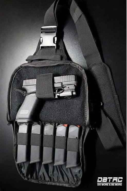 DBTAC Tactical Sling Bag | 8L Military Shoulder Chest Pack for Full Size Concealed Carry, Range, Travel, Outdoor Sports | Full Size Concealed Carry