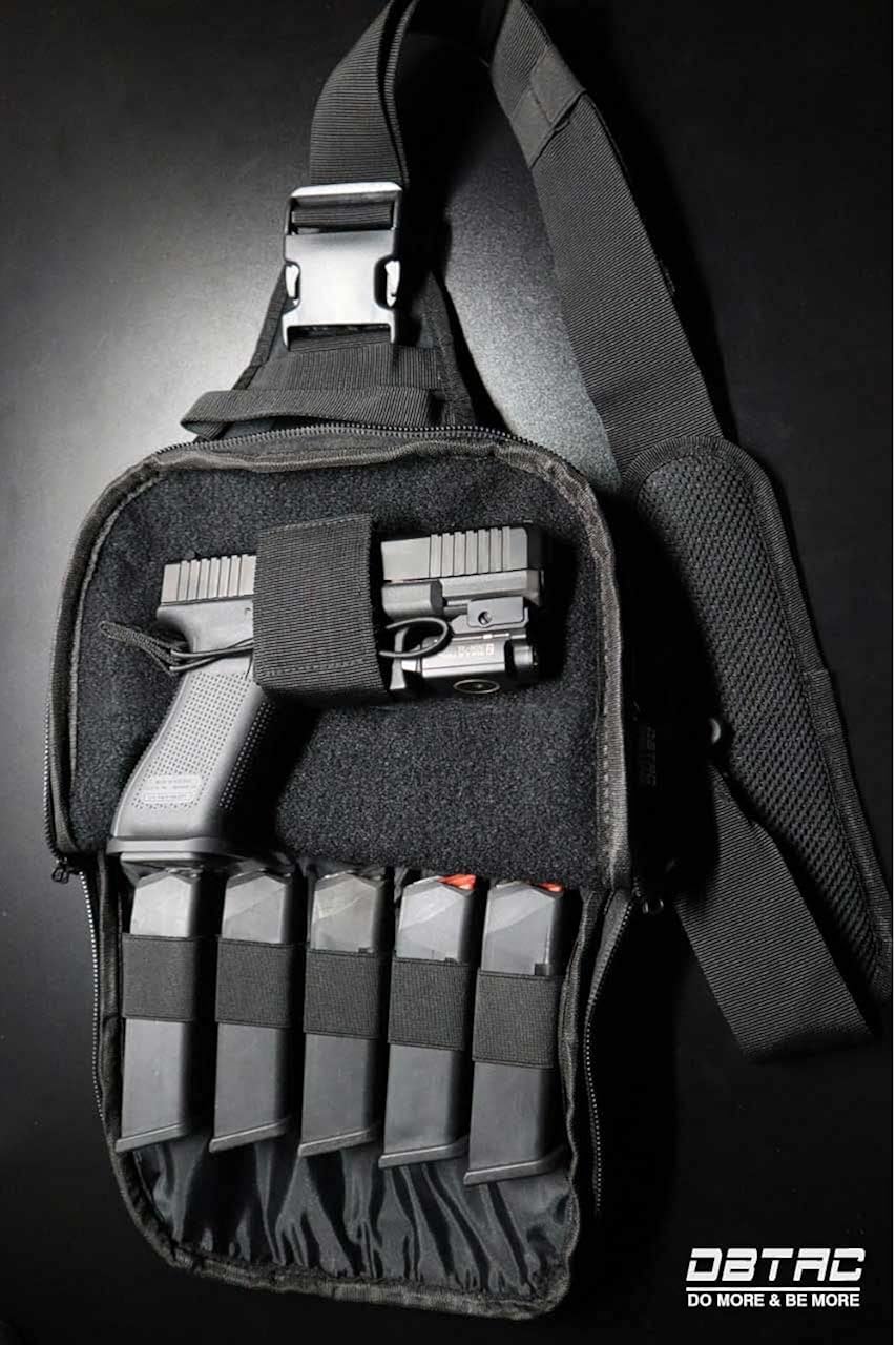 DBTAC Tactical Bag Shoulder Chest Pack with Sling for Concealed Carry of Handgun (Black Camo) : Sports & Outdoors