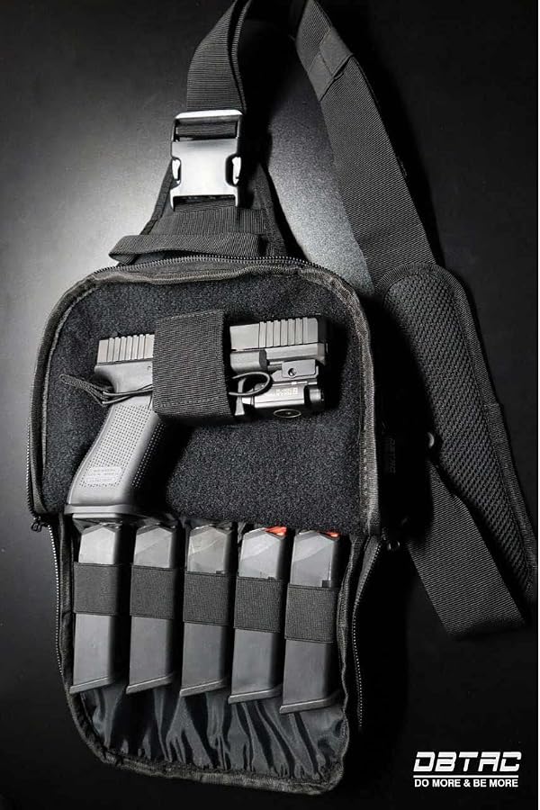 DBTAC Tactical Personal Defense Bags & Packs | 8L Tactical Bag Shoulder Chest Pack with Sling for Concealed Carry, Range, Travel, Hiking, Outdoor Sports (Black) by DBTAC DO MORE & BE MORE - Image 2