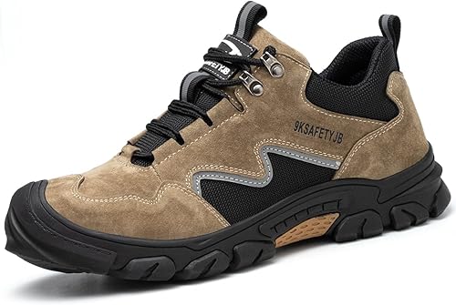 Zapatos con punta de acero para hombre, zapatos de trabajo con puntera de seguridad, zapatos ligeros de punta compuesta para hombres, zapatos de