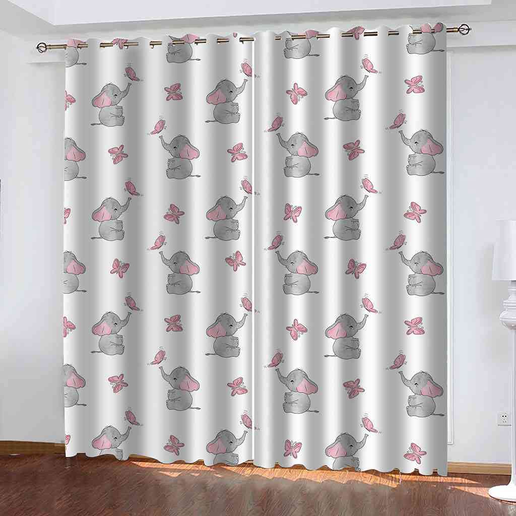 Rideau occultant isolant thermique enfant éléphant 264x160