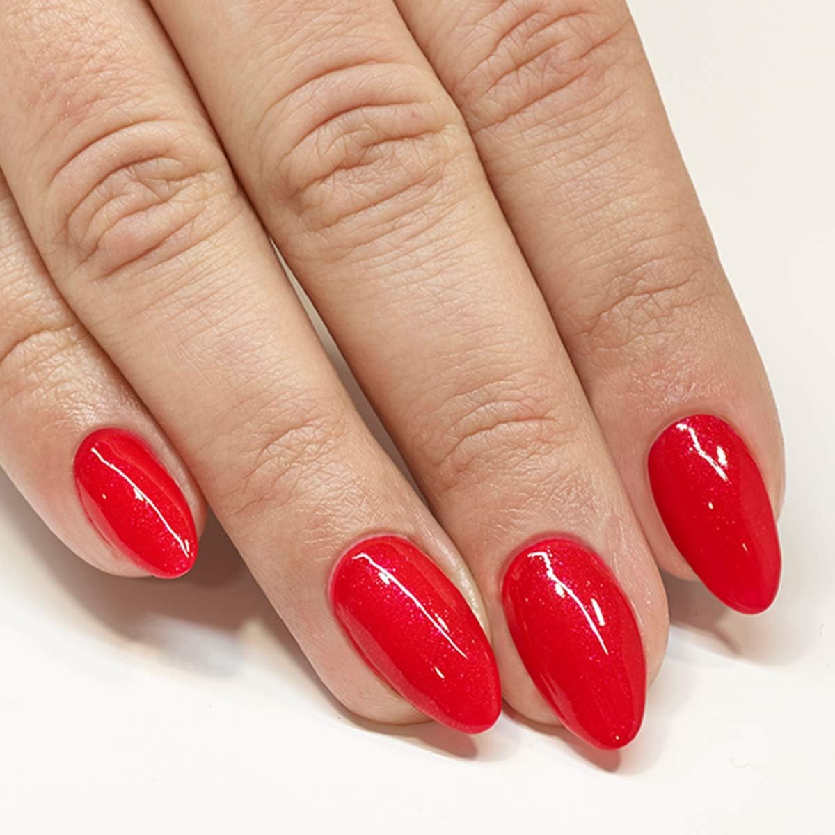 SEMILAC Gel Nail Polish 025 Glitter Red, Full Coverage Gel Polish, Soak Off Easy To Use LED/UV Nail Lamp - Image 4