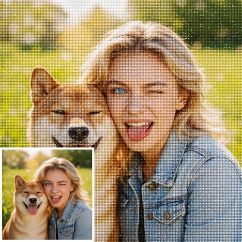 JIOJOG Custom Diamond Art Painting for Adults Personalized Diamond Photo Art Full Drill Create Your Own Diamond Pictures Kits for Home Decor and Gifts 11.811.8in/3030cm