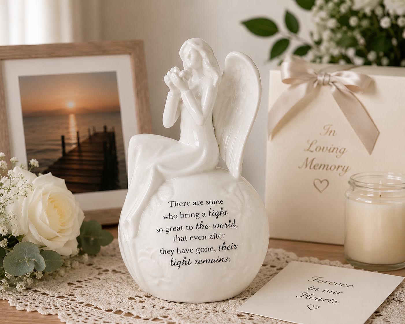 Amazon.com: Memorial Angel Figurine with LED Light, Sympathy Gifts
