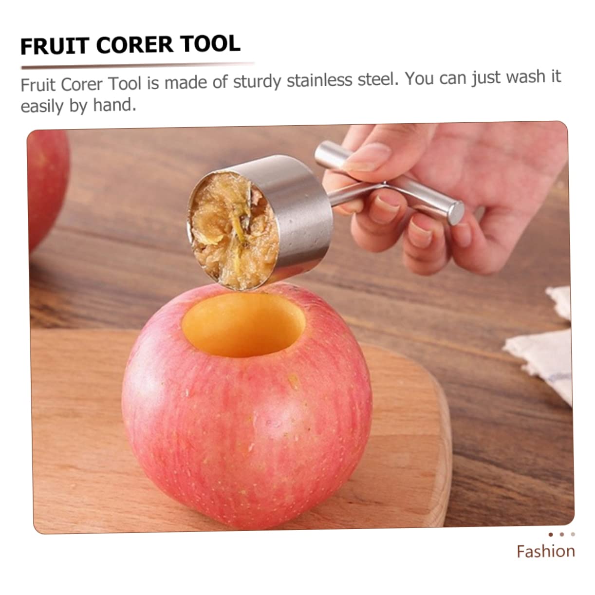 5piezas Descorazonador De Frutas De Acero Inoxidable Herramienta Para Quitar El Corazón De y Manzanas Gadget De Cocina Práctico y Multifuncional Para Frutas De Mediano Fácil De