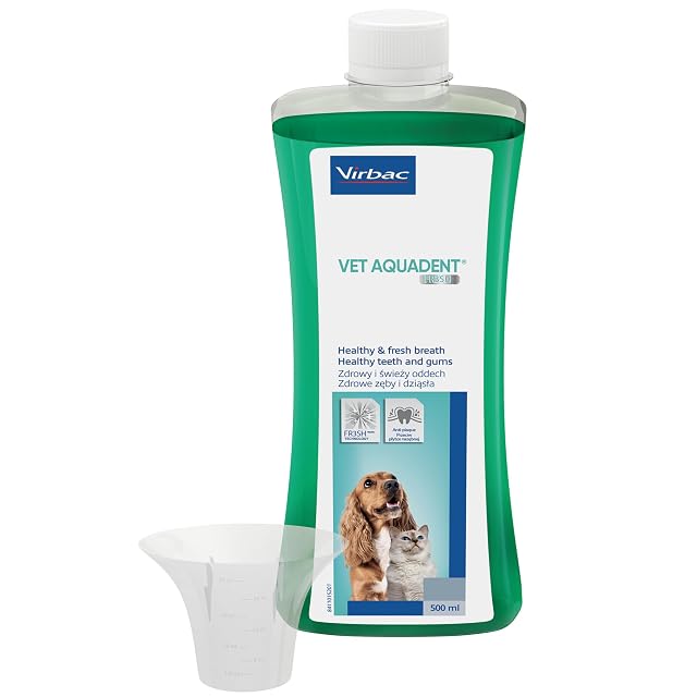 Virbac Vet Aquadent FR3SH - Solución Oral Dental Perros y Gatos, 500 ml