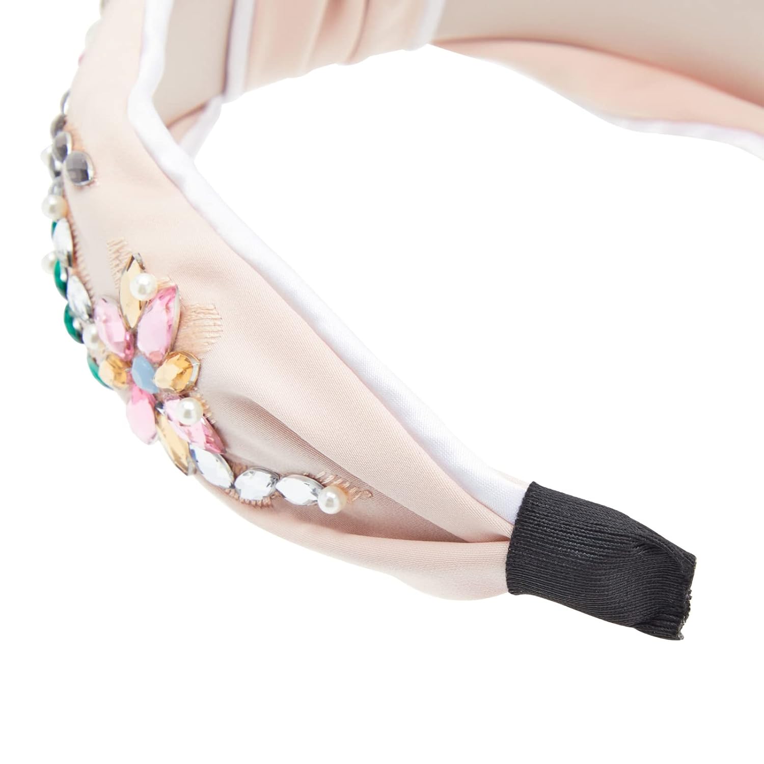 Twisted Knot Rhinestone Headband for Women and Girls (5.5 x 2.25 x 7 In, Blush Pink) : Beauty & Personal Care
