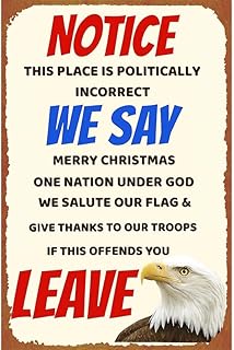 This Place Is Politically Incorrect Metals Metal Sign Fun & Quirky Creative wall decor Art 8 * 12 Inches Poster For Office Living Room Bedroom Cafes & Gifts