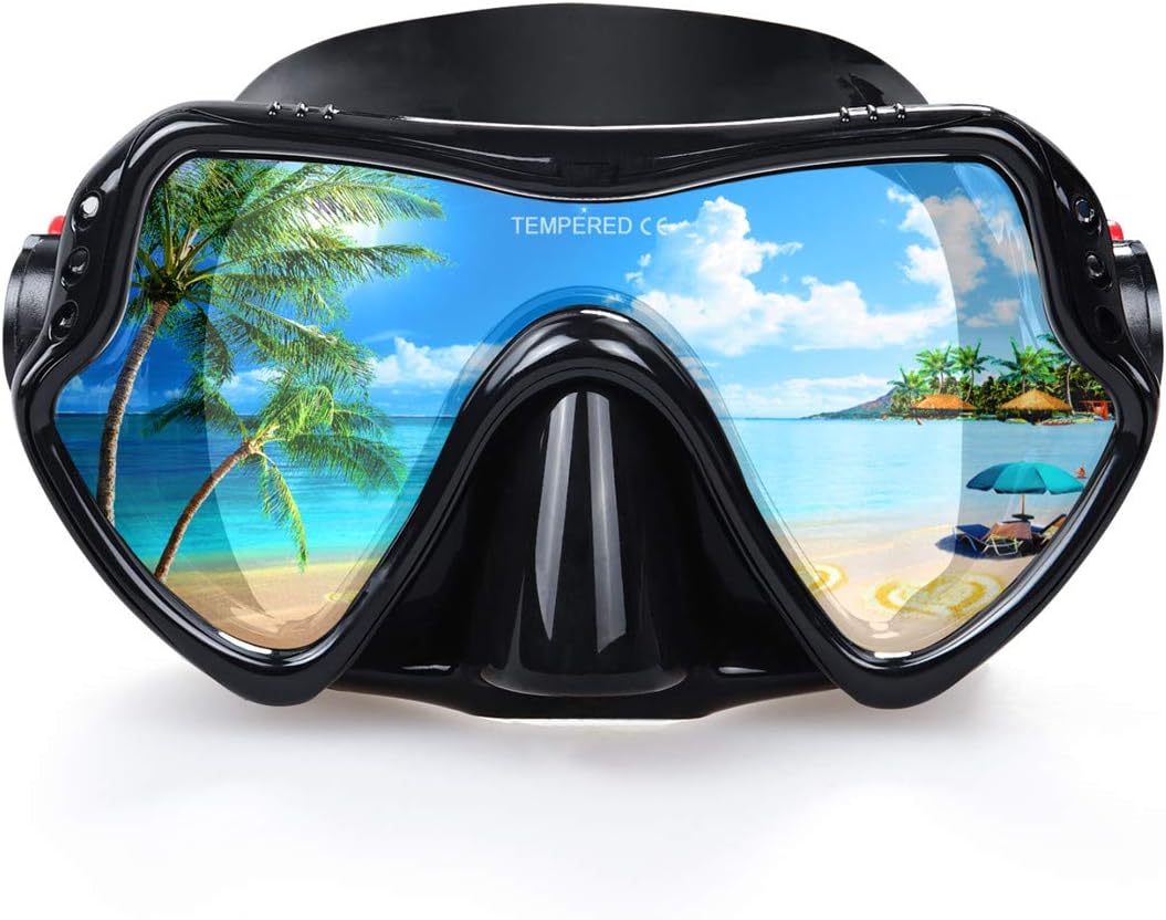Diving Mask Professional Adult Scuba Mask Tempered Glass Single Lens Mask for Maximum Vision