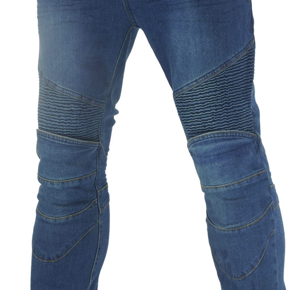 Jeans Uomo Pantaloni Moto Protezioni Biker Jeans Rinforzato Protezione con 2 Estraibile Protezioni Ginocchia E 2 Protettori Anca